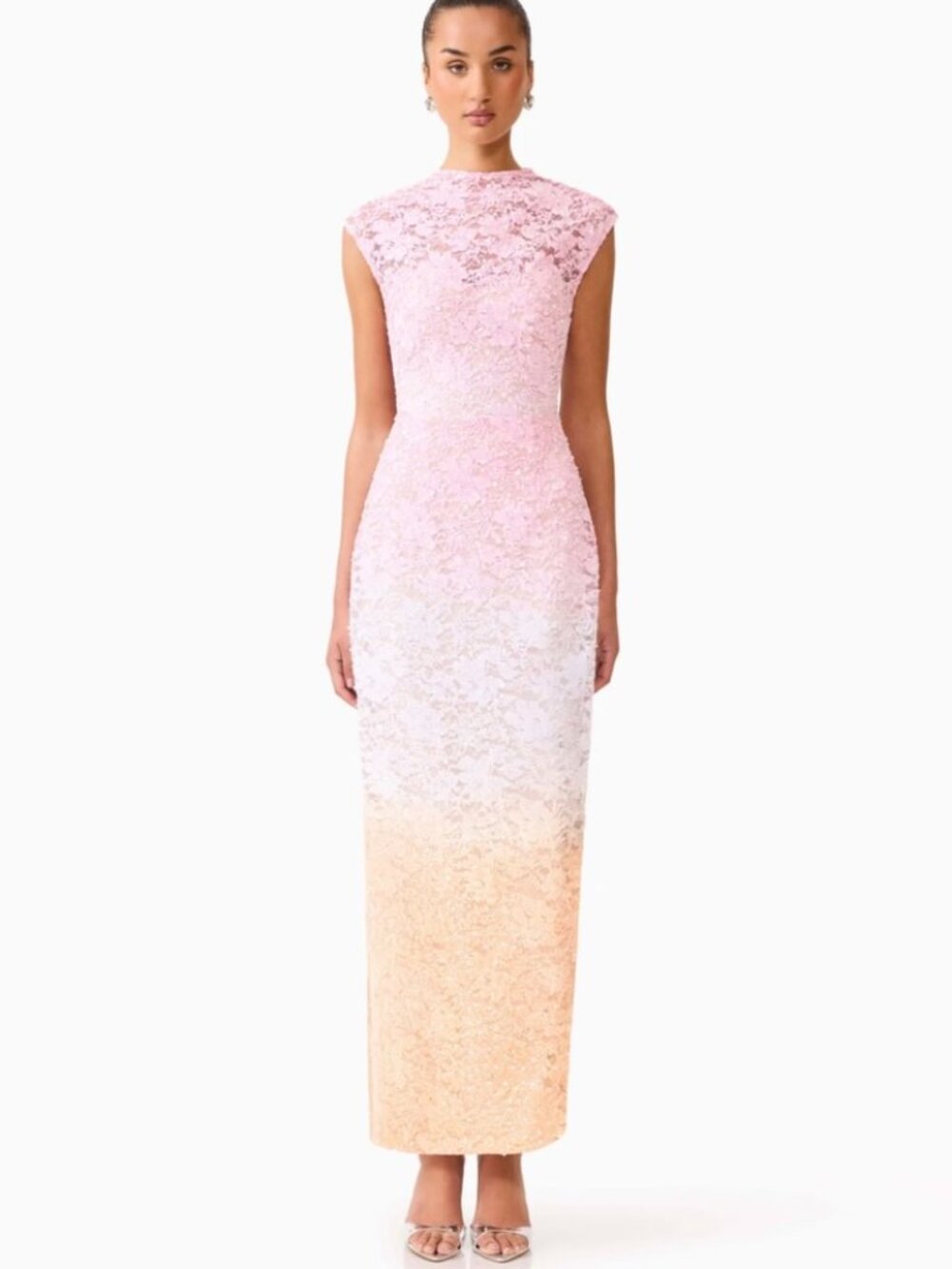 Elliatt Lumira Sequin Lace Gown in Pink Ombre